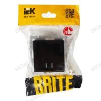 BRITE Выключатель 2-клавишный с индикацией 10А ВС10-2-1-БрЧ черный IEK