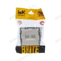 BRITE Розетка двойная RJ11+RJ45 кат.5E РК/Т12-БрЖ жемчуг IEK