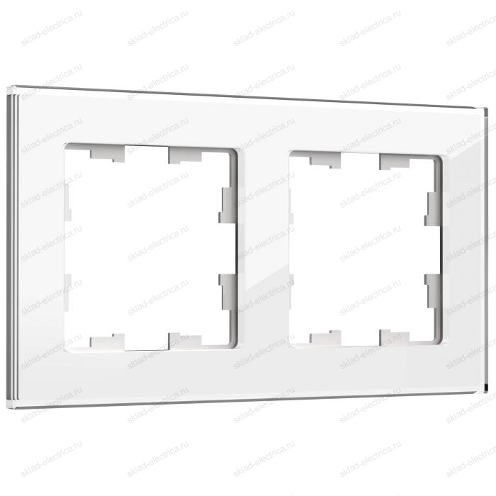 BRITE Рамка 2 -местная РУ-2-2-БрБ стекло белый IEK