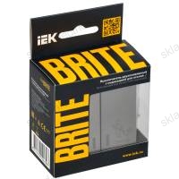 BRITE Выключатель 2-клавишный с индикацией для отелей 10А ВС10-2-9-БрС сталь IEK