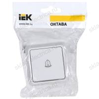 OKTAVA Выключатель 1-клавишный кнопочный для открытой установки 10А ВСк20-1-0-ОБ белый IEK