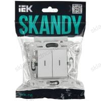SKANDY Выключатель 2-клавишный проходной с индикацией 10А SK-V10W арктический белый IEK