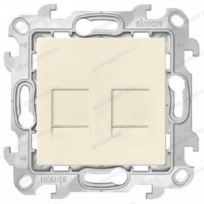 Розетка компьютерная 2хRJ45 кат 5е UTP Simon 24 Harmonie, слоновая кость