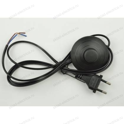 UCX-C20/02A-170 BLACK Сетевой шнур с вилкой и выключателем (напольный). 2А, 500Вт, 1,7м. Черный. ТМ Uniel