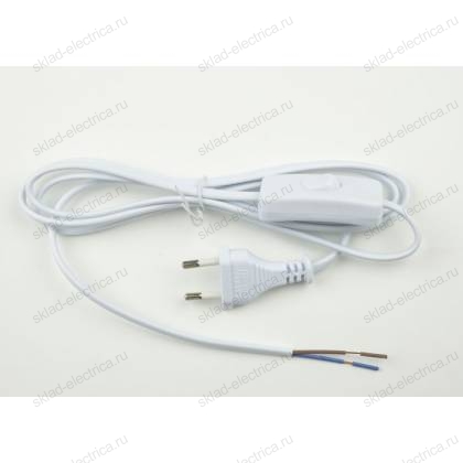 UCX-C10/02A-170 WHITE Сетевой шнур с вилкой и выключателем. 2А, 500Вт, 1,7м. Белый. ТМ Uniel