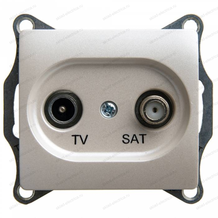 Розетка TV SAT одиночная перламутр Glossa Schneider Electric GSL000697