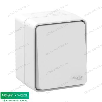 Переключатель одноклавишный накладной белый IP54 AtlasDesign Profi54 Schneider Electric