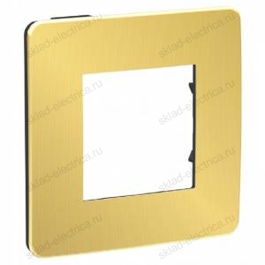 Рамка одинарная Schneider Electric Unica Studio Metal, золото-антрацит NU280262 