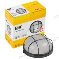 Светильник НПП1302 черный/круг с реш.60Вт IP54 IEK