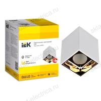 LIGHTING Светильник 4112 накладной потолочный под лампу GU10 белый/золото пластик IEK