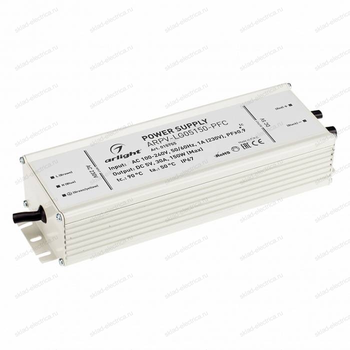 Блок питания ARPV-LG05150-PFC (5V, 30.0A, 150W) (Arlight, IP67 Металл, 5 лет)