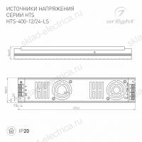 Блок питания HTS-400-24-LS (24V, 16.6A, 400W) (Arlight, IP20 Сетка, 3 года)