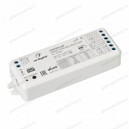 Контроллер SMART-TUYA-BLE-MULTI-SUF (12-24V, 5x3A, RGB-MIX, 2.4G) (Arlight, IP20 Пластик, 5 лет)