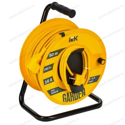 GARDEN Катушка УК50 1 место с заземлением с термозащитой 2P+PE 3х1,5мм2 50м IEK