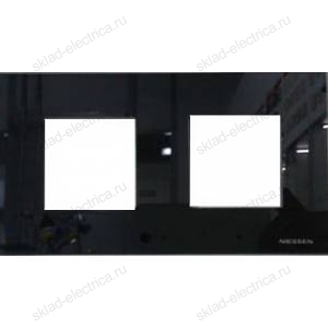 Рамка 2 местная стекло чёрное ABB Zenit N2272CN